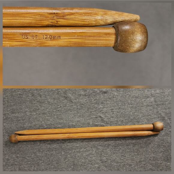 Bamboo Knitting Needles 13" 12mm Ball End 16 pairs available other sizes too NEW - Picture 1 of 5